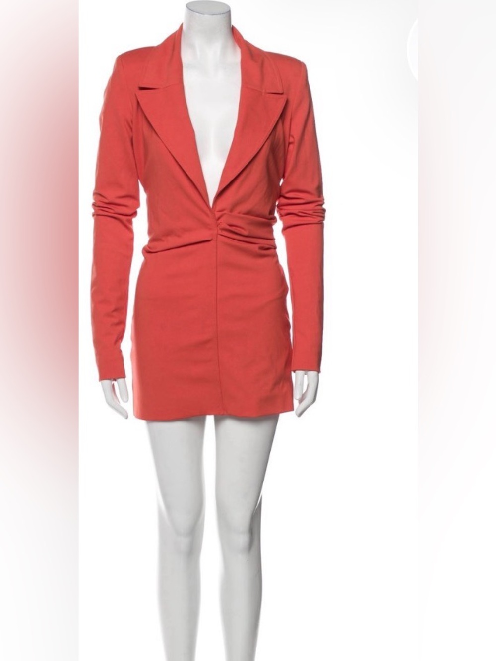 GAUGE81 Coral Ruched Blazer Shirtdress Mini Dress
